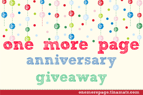 One More Page Anniversary Giveaway